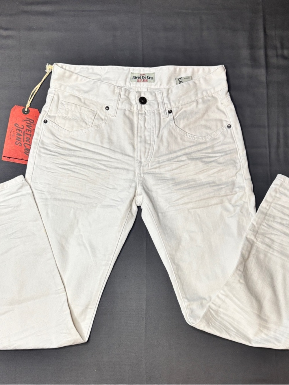 Rivet De Cru Double White Denim Jeans -30 X 32